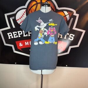 Warner Bros. Bugs Bunny and Daffy Duck Graphic Tee - Gray